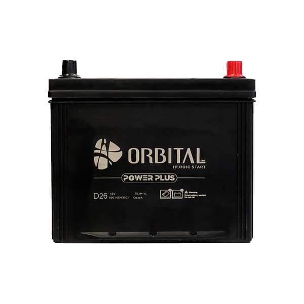 باتری اتمی خودرو سپاهان باتری مدل اوربیتال 70 آمپر بلند موافق قالب D26